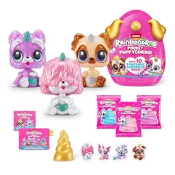 Rainbocorns Pocket Puppycorns 3er-Pack - Überraschungs-Spielzeug-Welpen, Miniatur-Figuren, Geschenk für Mädchen