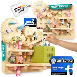 Monti Tonie Regal 2er Set für Tonies + Toniebox | XL Aufbewahrung für 75 Figuren | Kreatives Tonieregal für Mädchen und Jungen