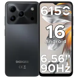 DOOGEE Note 56 Android Smartphone, 6.56" HD Display, 6150mAh Akku, 24GB RAM, 64GB Speicher, 4G Dual SIM, Face ID