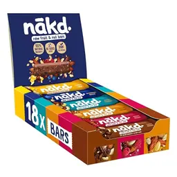 Nakd. Variety Pack | Kaltgepresste Riegel aus Früchten & Nüssen | 100% Natürliche Zutaten | Vegan & Glutenfrei | 18 x 35g