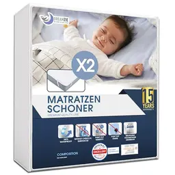 Dreamzie Matratzenschoner 60x120 cm Wasserdicht - Atmungsaktive Matratzenauflage (2er-Set)