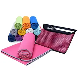Gipfelsport Mikrofaser Handtuch Set - Sauna, Fitness & Strandtuch - Fuchsia XL (180x80) & S (80x40)