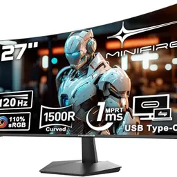 Minifire 27 Zoll Curved Monitor - 120Hz, FHD (1920 x 1080), VA Panel, HDMI, Type-C - Schwarz