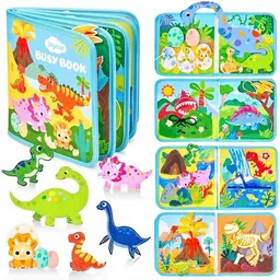 Montessori Busy Board aus Weichem Filz mit Dinosaurier-Thema für Kinder