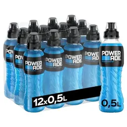 Powerade Sports Mountain Blast, kalorienarmes Sportgetränk mit Elektrolyten (12 x 500 ml)