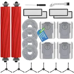 22-teiliges Zubehörset für Roborock Qrevo S/Pro/MaxV - 2 Hauptbürsten, 4 Staubbeutel, Wischtücher, Filter, Seitenbürsten