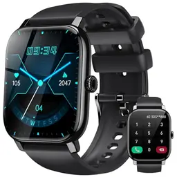 LLKBOHA Smartwatch Herren - 1,85 Zoll Touchscreen, Fitness Watch mit Herzfrequenzmonitor und Schrittzähler, IP68 wasserdicht für Android und iOS
