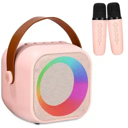 Karaoke-Spielzeug für Kinder mit 2 Mikrofonen und LED-Licht, tragbare Karaoke-Maschine, Geschenke für 3-18 Jahre, Jungen und Mädchen