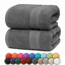 NatureMark 2er Pack Dusch-Tücher, 70x140cm, Premium Qualität, Doppelpack, Farbe: Anthrazit grau