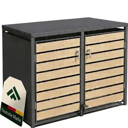 novaterra® Mülltonnenbox Metall Anthrazit für 2x240L - Pulverbeschichtete, moderne Mülltonnenverkleidung mit Fußpedal (132×80×116 cm)