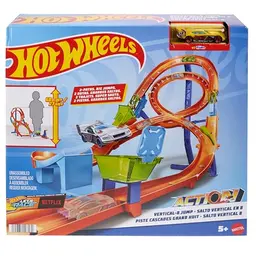 Hot Wheels Rennstrecke mit 8er-Kurve und 1 Fahrzeug - Klappbar und verbindbar für Stunts