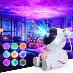 LAMPET Astronaut Sternenhimmel Projektor 2.0 mit Fernbedienung und Timer für Kinder & Erwachsene (Silber)