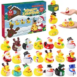 Enten Adventskalender 2025, 24-tägiger Weihnachts Countdown mit Badeenten für Kinder