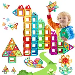Magnetische Bausteine Spielzeug für Kinder ab 3 Jahren - 38-teiliges Magnetspielzeug für Kreativität und Montessori - Geschenk für Jungen und Mädchen