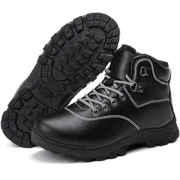 Ricema Winterschuhe Damen Herren Warm Gefüttert Wasserdicht Rutschfest Schwarz 38 EU