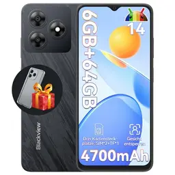 Blackview Wave 8C Smartphone, 6GB RAM, 64GB Speicher, 6,56" HD+, 4700mAh Akku, 13MP+8MP Kamera, 4G Dual SIM, Android 14