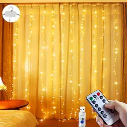 3m LED Lichtervorhang, 8 Modi & Timer, USB, wasserdicht für Innen & Außen - Ideal für Schlafzimmer, Party, Balkon, Hochzeit, Weihnachten