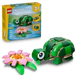LEGO Creator 3-in-1 Turtle with Water Lily - Transforming Animal Toy - DIY Desk Decor - Birthday Gift for Ages 7+