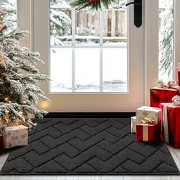 Biscpro Dunkelgraue Fußmatte 50x80cm - Waschbar, rutschfest, ideal für Eingänge und Garten