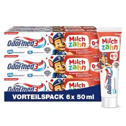 Odol-med3 Milchzahn Zahnpasta 6x50ml - Pflege für gesunde Milchzähne bis 6 Jahre