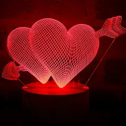 Mudder 3D Love Cupid Lampe, Romantische LED Nachtlicht Herzlampe mit 16 Farben für Valentinstag
