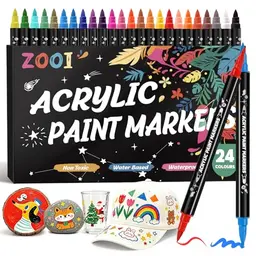 ZOOI Einschulung Mädchen, Wasserfeste Acrylstifte für Steine, Mitgebsel & Kindergeburtstag, Kleine Geschenke für Kinder 4-12 Jahre