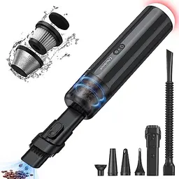 Chuboor Mini Handstaubsauger 15000Pa - 6-in-1 mit Gebläse, Pumpe, LED und SOS-Licht