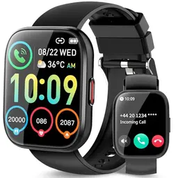 Smartwatch für Herren und Damen, 1,85" Touchscreen, 112 Sportmodi, Herzfrequenz- und Schlafmonitor, IP68 wasserdicht