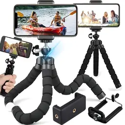 Retoo Flexibles Handy Stativ mit Universalclip für Smartphone und Actioncam – Mini Selfie Tripod