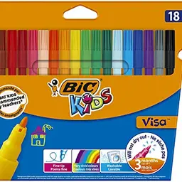 BIC Kids Pinsel-Fasermaler Visa, 18 Farben