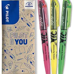 PILOT FriXion Light 3er-Set Radierbare Textmarker - Neongelb, Neonpink, Grün