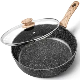 MICHELANGELO Hochrandpfanne mit Deckel 28 cm, Schwarz
