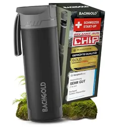 Bachgold Selfpress Wasserfilter Outdoor Trinkflasche 500 ml Schwarz