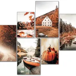 artpin® Poster Set Herbst für Wohnzimmer und Schlafzimmer - 4x A3 & 2x A4 Bilderwand ohne Rahmen