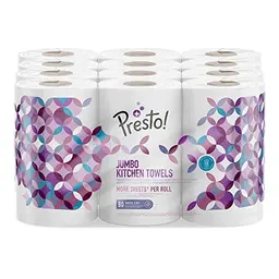 Presto! 3-lagige Jumbo Küchenrollen, 18 Rollen, weiß