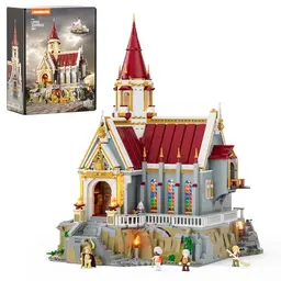 Lumibricks King's Castle Treasury – 3209 Teile gotisches Schloss mit LED-Lichtern, Modell für Erwachsene, Geschenk & Aussteller