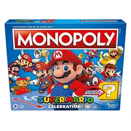 Monopoly Super Mario Celebration Brettspiel für Fans ab 8 Jahren mit Soundeffekten