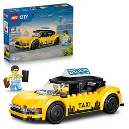 LEGO City Gelbes Taxi mit 2 Minifiguren – Spielzeugauto ab 5 Jahren, Geburtstagsgeschenk