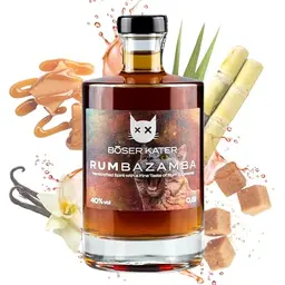 Böser Kater RUMbazamba Caramel Toffee - Handgemacht, 0,5l, 40% Vol, Perfekte Geschenkidee