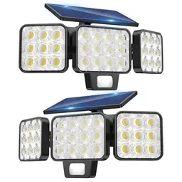 GEARLITE Solarlampen für Außen mit Bewegungsmelder, 2er Pack, 120 LED, IP65 Wasserdicht, Weitwinkelbeleuchtung