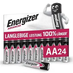 Energizer Advanced AA Batterien (24 Stück), 1,5V Alkali-Batterien