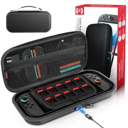 Tragetasche für Nintendo Switch 2 (2025) und Switch 1 - Harte Eva Reise-Tasche mit Platz für 10 Spiele