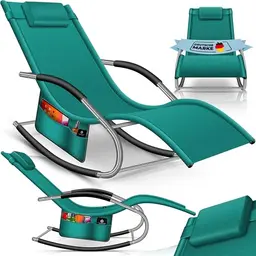 KESSER® Relaxliege, Gartenstuhl, Schaukel- & Liegesessel, wetterfest, bis 150 kg, petrolgrün