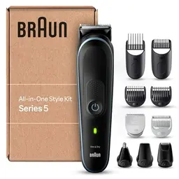 Braun Series 5 Bartpflege Set, 10-in-1 Barttrimmer und Haarschneider für Herren, 100 Min Laufzeit