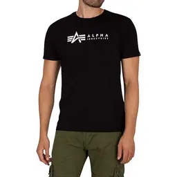 Alpha Industries Alpha Label T-Shirt 2er Pack für Herren in Schwarz