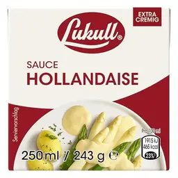 Lukull Sauce Hollandaise, besonders cremig, ideal zu Spargel, Gemüse, Fleisch & Fisch, 250 ml, 12 Stück