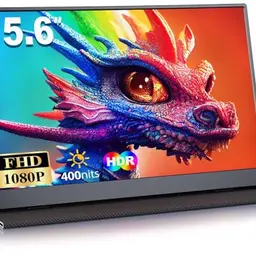 MOMODS Tragbarer 15.6 Zoll Monitor, FHD 1080P, Externer Bildschirm für Laptop, Mac, PS5, Xbox