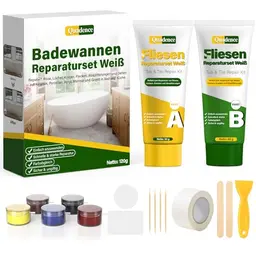 Quadence Waschbecken Reparaturset - Weißes Keramikset zur Riss- und Löcherreparatur für Waschbecken und Duschwannen