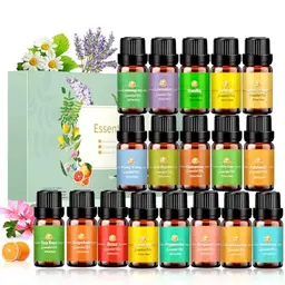 Ätherische Öle Set mit 18 Sorten, 10 ml – Teebaum, Lavendel, Eukalyptus, Orange, Minze, Zitrone, Bergamotte, Ylang-Ylang, Grapefruit, Kamille, Rose, Vanille