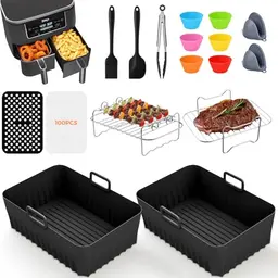 17-tlg. Zubehörset für Ninja Foodi Heißluftfritteusen, BPA-frei, inkl. Silikoneinsatz, Grillrost, Cupcake-Formen & mehr